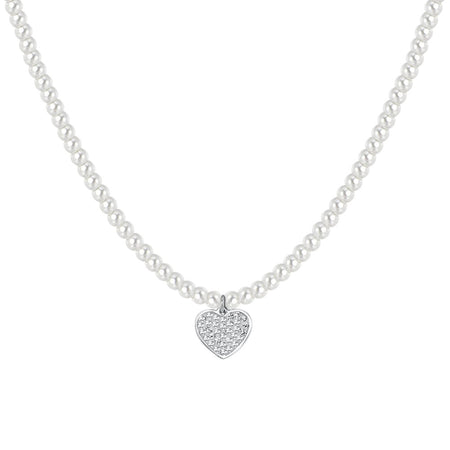 Luca Barra -  COLLANA DONNA IN ACCIAIO PERLE E CUORE