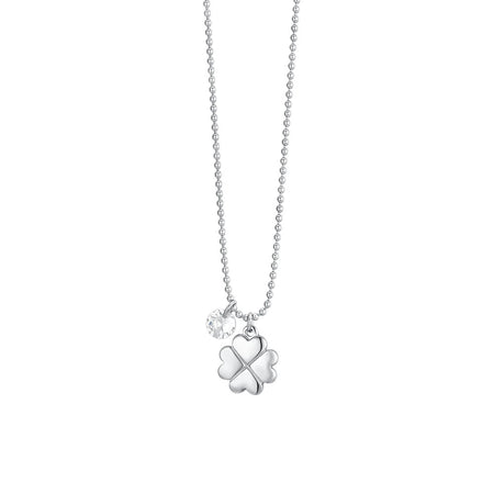 Luca Barra -  COLLANA DONNA IN ACCIAIO QUADRIFOGLIO E ZIRCONE