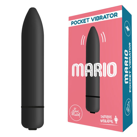 Mini vibratore classico nero Pocket Vibrator Mario Love Match