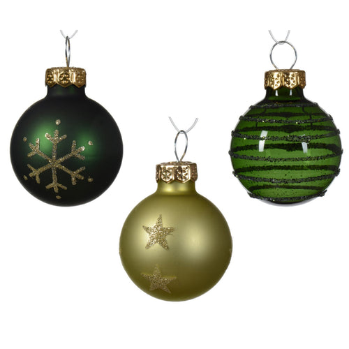 Palline natalizie in vetro decorazione per albero di natale da Ø 3 cm, tubo da 9 pezzi