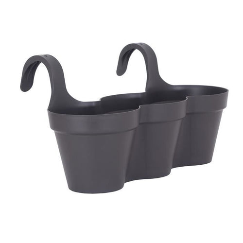 ARTEVASI Vaso per fiori per balcone Capri Individ - 30,5 x 54 x H 28 cm - 11 L - Grigio antracite