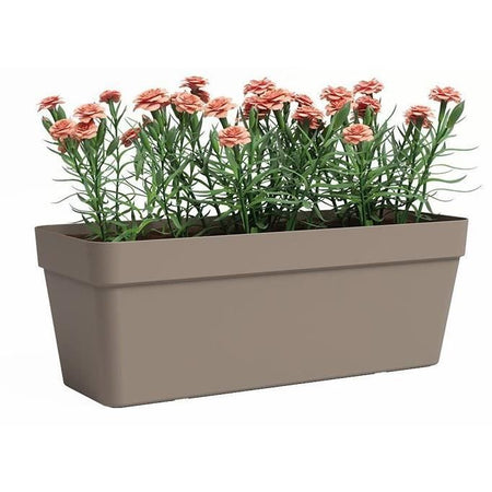 Fioriera - Plastica - Tortora - Rettangolare - L49,9 x P20 x H18,1cm - ARTEVASI