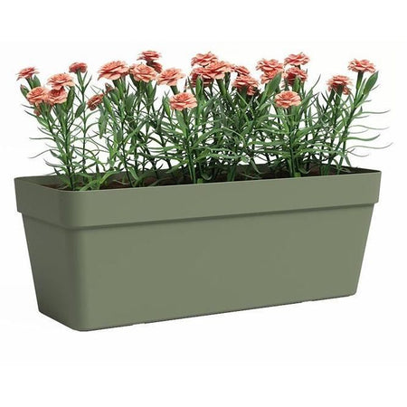 Fioriera - Plastica - Verde Cenere - Rettangolare - L49,9 x P20 x H18,1cm - ARTEVASI