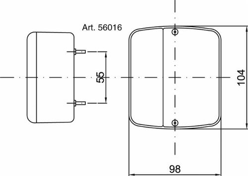 Fanale posteriore alogeno sinistro 100x105mm