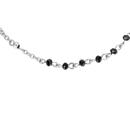 Luca Barra - BRACCIALE DONNA ROSARIO IN ACCIAIO CON CRISTALLI NERI