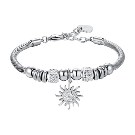 Luca Barra -  BRACCIALE DONNA IN ACCIAIO CON SOLE CON CRISTALLI BIANCHI