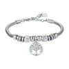 Luca Barra -  BRACCIALE DONNA IN ACCIAIO CON ALBERO DELLA VITA CON CRISTALLI BIANCHI