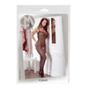 Tuta a rete catsuit con ricamo laterale