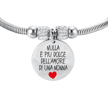 Luca Barra -  BRACCIALE DONNA IN ACCIAIO NULLA E' PIÙ DOLCE DELL'AMORE DI UNA NONNA