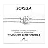 Luca Barra -  BRACCIALI DONNA IN ACCIAIO MEZZO CUORE SORELLA, TI VOGLIO BENE