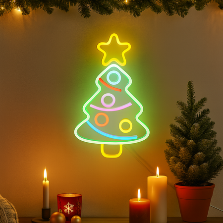 Figura di Natale a neon connessione USB per decorazioni natalizie 24 x 40 cm