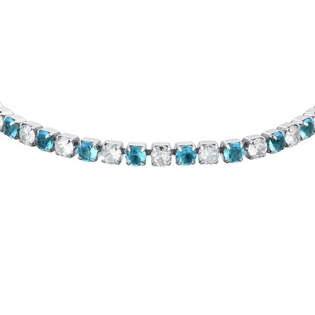 Luca Barra - BRACCIALE TENNIS DONNA CRISTALLI AZZURRI E BIANCHI
