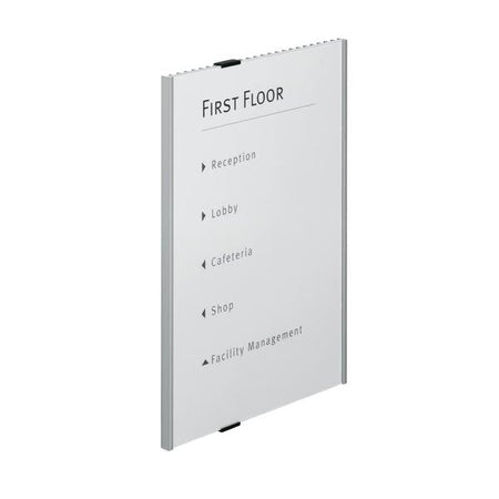 Durable Info Sign Acrilico, Alluminio Argento (Durable Aluminium Doorplate Info Sign A3 Portrait - 480823)