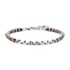 Luca Barra -  BRACCIALE UOMO IN ACCIAIO PIETRE OCCHIO DI TIGRE