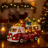 Bus di Natale in metallo con regali e luci Led per decorazioni natalizie