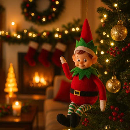 Pendente elfo natalizio paffuto per Albero di Natale per decorazioni natalizie