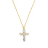 Amen - Collana Dorata Croce con Zirconi Bianchi