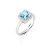AMEN - Anello Lady Regolabile con Zircone Acquamarina Taglio Radiant