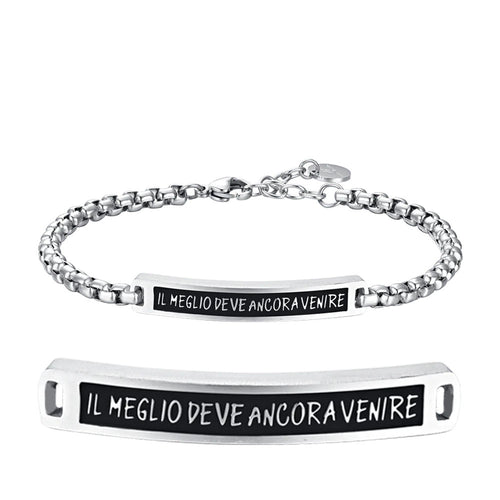 Luca Barra  -  BRACCIALE UOMO IN ACCIAIO PIASTRA IL MEGLIO DEVE ANCORA VENIRE