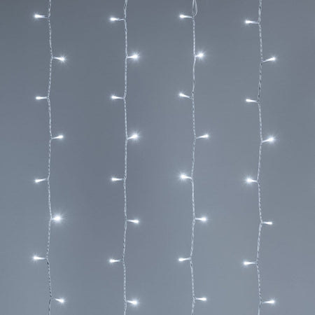 Tenda luminosa a led cascata da esterno decorazione natalizia 2,2 mt x h 80 cm