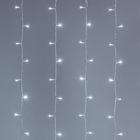 Tenda luminosa a led cascata da esterno decorazione natalizia 4,2 mt x h 50 cm
