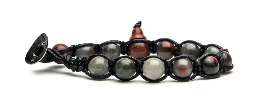 TAMASHII Bracciale Diaspro Africano - cordoncino nero