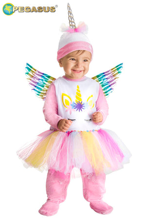 COSTUME CARNEVALE PICCOLA UNICORNO ARCOBALENO NEONATA DA 0 A 12 MESI - PEGASUS 5649