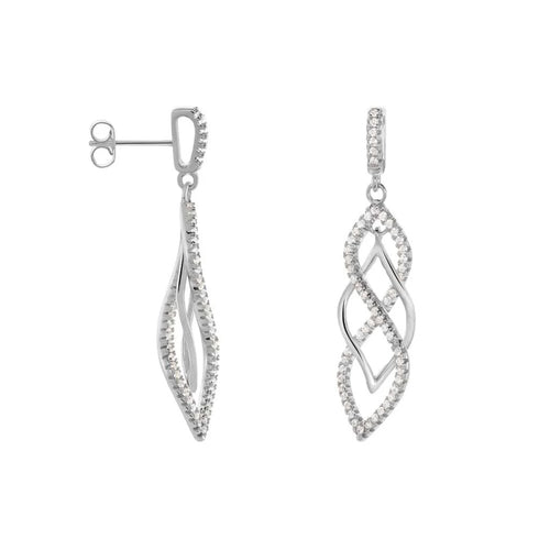 Stroili -  Orecchini Pendenti Silver Shine Argento Rodiato Cubic Zirconia