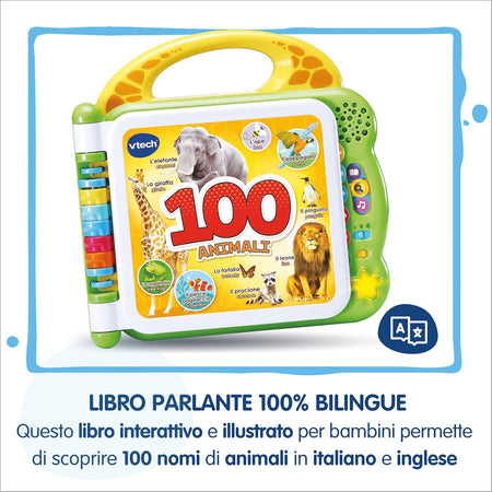 Vtech - Libro illustrato bilingue 100 animali