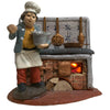 Cuoco con pentole e fuoco statuetta in terracotta artigianale per presepe napoletano da h 10 cm