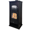 Stufa a legna Gran Paradiso 13 kw con forno h 109 cm in acciaio verniciato caminetto Made in Italy