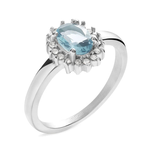 Stroili - Anello Solitario Lady Chic Acciaio Cristallo