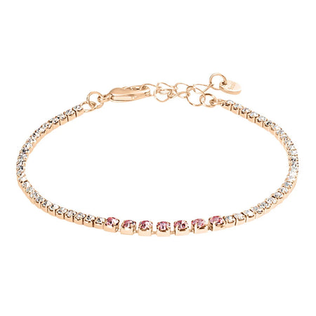 Stroili - Bracciale Tennis Romantic Shine Metallo Rosa Cristallo