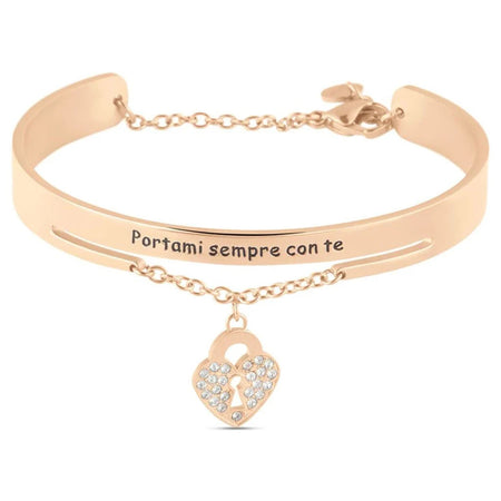 Stroili - Bracciale Lady Message Acciaio Rosa Cristallo