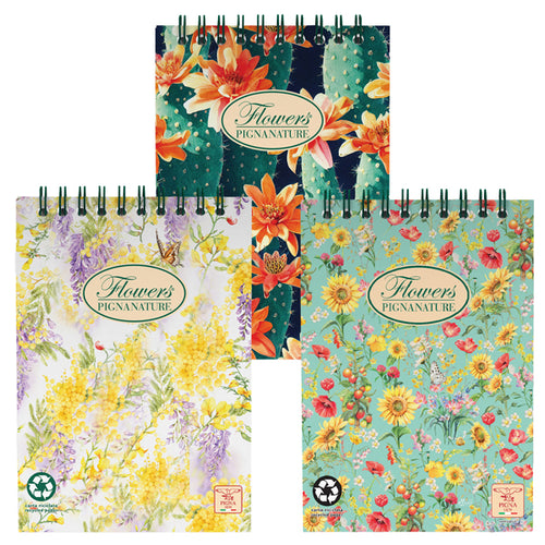 Blocco Spirale 5Mm A6 80Gr 50Fg Pigna Nature Flowers