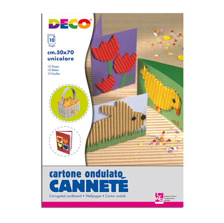 10Fg Cartoncino Ondulato 50X70Cm Blu Art 2206/2 Deco