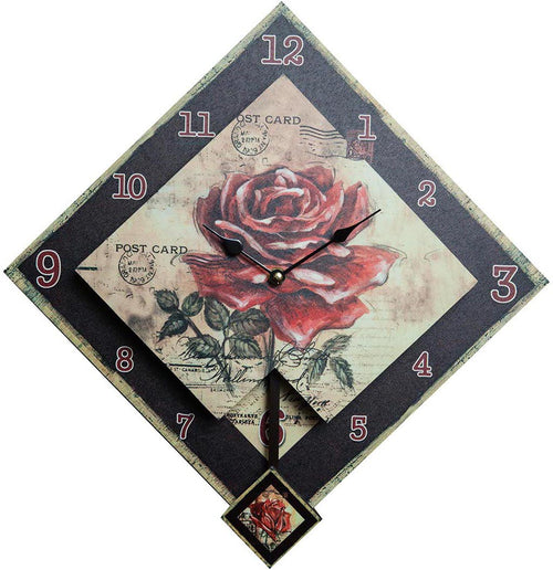 Biscottini Biscottini Orologio Pendolo da Appendere Legno MDF Meccanismo Batteria 30x5.5x30