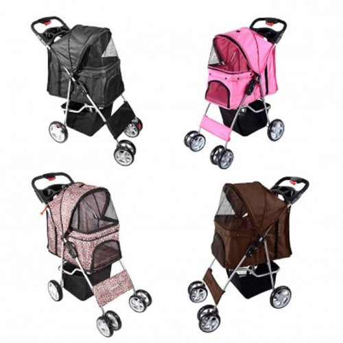 Passeggino Per Cani Cane Pieghevole Buggy Trasportino Con Zip Traspirante Lavabile