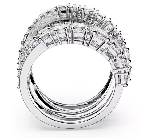 SWAROVSKI - Anello Hyperbola Taglio misto, Bianco, Placcato rodio