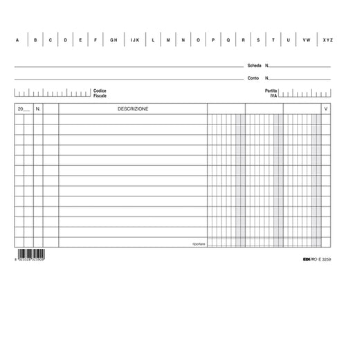 100 Schede 3 Colonne Orizzontale 15X21Cm E3259 Edipro