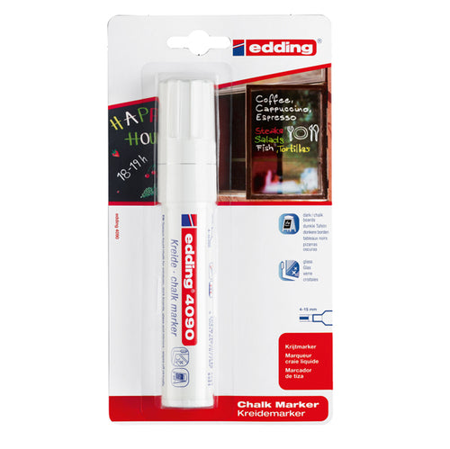Marcatore Edding 4090 Punta Scalpello Gesso Liquido Bianco