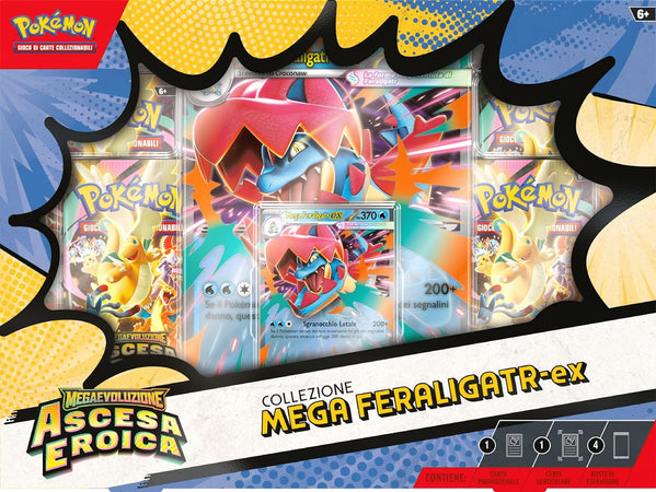 Pokémon: collezione Mega Feraligatr-ex dell’espansione Megaevoluzione - Ascesa Eroica