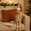 Peluche renna natalizia telescopica decorazione per interno da 49 cm