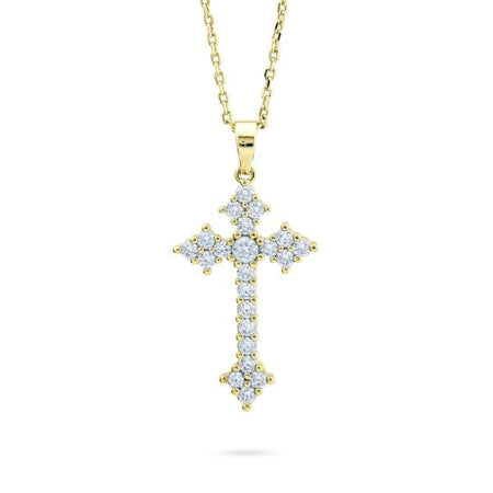 Boccadamo - Collana placcata oro giallo con croce trilobata di zirconi