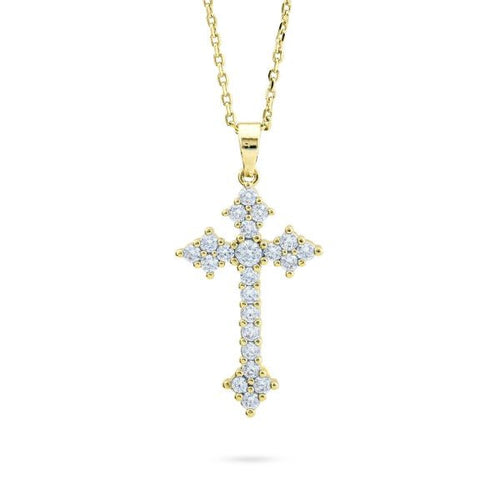 Boccadamo - Collana placcata oro giallo con croce trilobata di zirconi