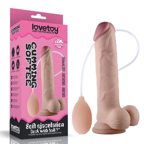 Dildo Realistico con Ventosa e Funzione per Eiaculazione