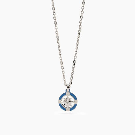 2jewels - Collana uomo in acciaio 316L PVD blu Cristalli
