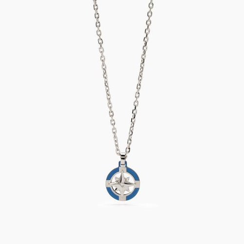 2jewels - Collana uomo in acciaio 316L PVD blu Cristalli