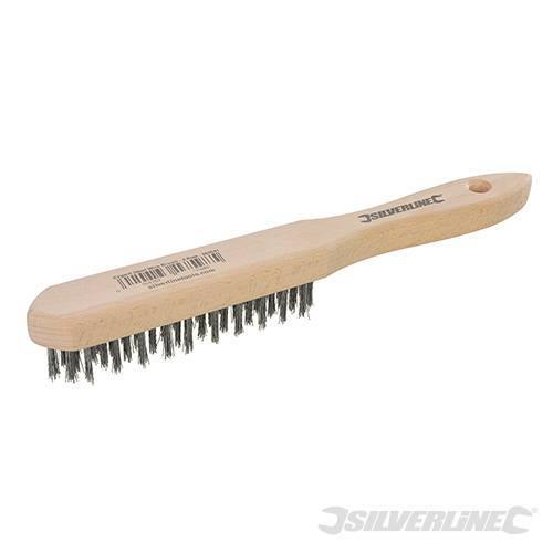 Spazzola pulizia con setole in acciaio legno rimuovi ruggine sporco Silverline Expert Silverline