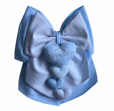 Fiocco nascita in cotone personalizzabile fatto a mano 35 x h 40 cm "Made in Italy"